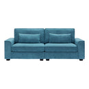 Modern Fabric Sofa With Cushions, Sleek Arm Design