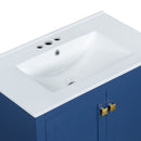 Bathroom Vanity With Single Sink, Combo Cabinet Undermount Sink, Bathroom Storage Cabinet With Two Doors And A Drawer, Soft Closing, Multifunctional Storage, Solid Wood Frame by HouseOfZazla