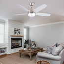 52 in. Indoor Brushed Nickel Ceiling Fan with Integrated LED Light Kit and Remote by HouseOfZazla