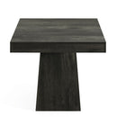 Square Dining Table For 4 With Thick Grain Top And Sturdy Pedestal Base - Gray by HouseOfZazla