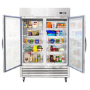 54"W Commercial Refrigerator with Glass Doors