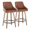 Hannah - Transitional Fixed Height Counter Stool With Swivel With Round Footrest (Set of 2) by HouseOfZazla