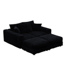 Deep Seat Convertible Sofa With Soft Pillows And Ottomans by HouseOfZazla