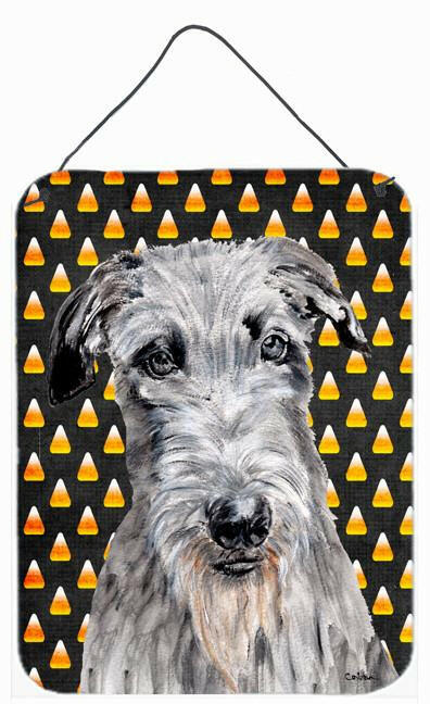 Scottish Deerhound Candy Corn Halloween Wall or Door Hanging Prints SC9658DS1216