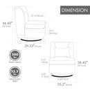 Wide Modern Cushioned Armless Metal Base 360° Swivel Chair With Pillow