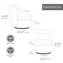 Wide Modern Cushioned Armless Metal Base 360° Swivel Chair With Pillow by Unique Piece Furniture
