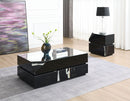 Drisana Mirrored End Table - Black by HouseOfZazla