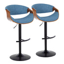 Curvo - Mid Century Modern Adjustable Barstool With Swivel & Rounded T Footrest (Set of 2) by HouseOfZazla