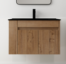 30 Inch Bathroom Vanity With Black Ceramic Basin and Adjust Open Shelf (KD-PACKING)
