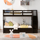 Stairway Bunk Bed With Storage And Guard Rail For Bedroom by Unique Piece Furniture