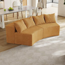 Curved Sectional Sofa With 4 Pillows, Modular Semi Circular Design by HouseOfZazla