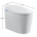 Tankless Smart Toilet With Bidet Built In, 1 Piece, Auto Flush, Auto Open / Close, Heated Seat, Bubble Wash, Warm Water And Dry, Adjustable Temp, Remote Control Side Know - White by HouseOfZazla