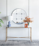 Traditional Decor Style Round Antique Glass Wall Mirror, Wall Decor For For Bathroom Entryway Console Lean Against Wall - Black by HouseOfZazla