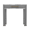 Light Gray Faux Marble Dining Table with Storage Drawer by HouseOfZazla
