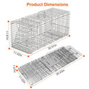 Humane Cat Trap Cage Catch Release Live Animal Rodent Cage Collapsible Galvanized Wire for Raccoons Beavers Groundhogs Foxes Armadillos