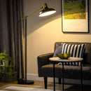Adjustable Floor Lamps for Living Room, Standing Lamp for Bedroom with Balance Arm, Adjustable Head and Height, Tall Black and Gold Lamp (Bulb not Included)