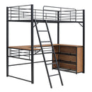 Loft Bed & 3 Layers Of Shelves And L-Shaped Desk by Unique Piece Furniture
