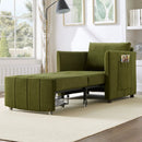 Upholstered Convertible Sleeper Sofa With 5 Position Backrest, Side Pockets, Storage by Unique Piece Furniture