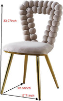 Modern Chair With Iron Tube Legs, Soft Cushions And Comfortable Backrest, Suitable For Dining Room, Living Room, Cafe, Hairball Back by Unique Piece Furniture