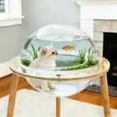 Large Cat Cave with 360° Immersive Cat TV and Wooden Legs by HouseOfZazla