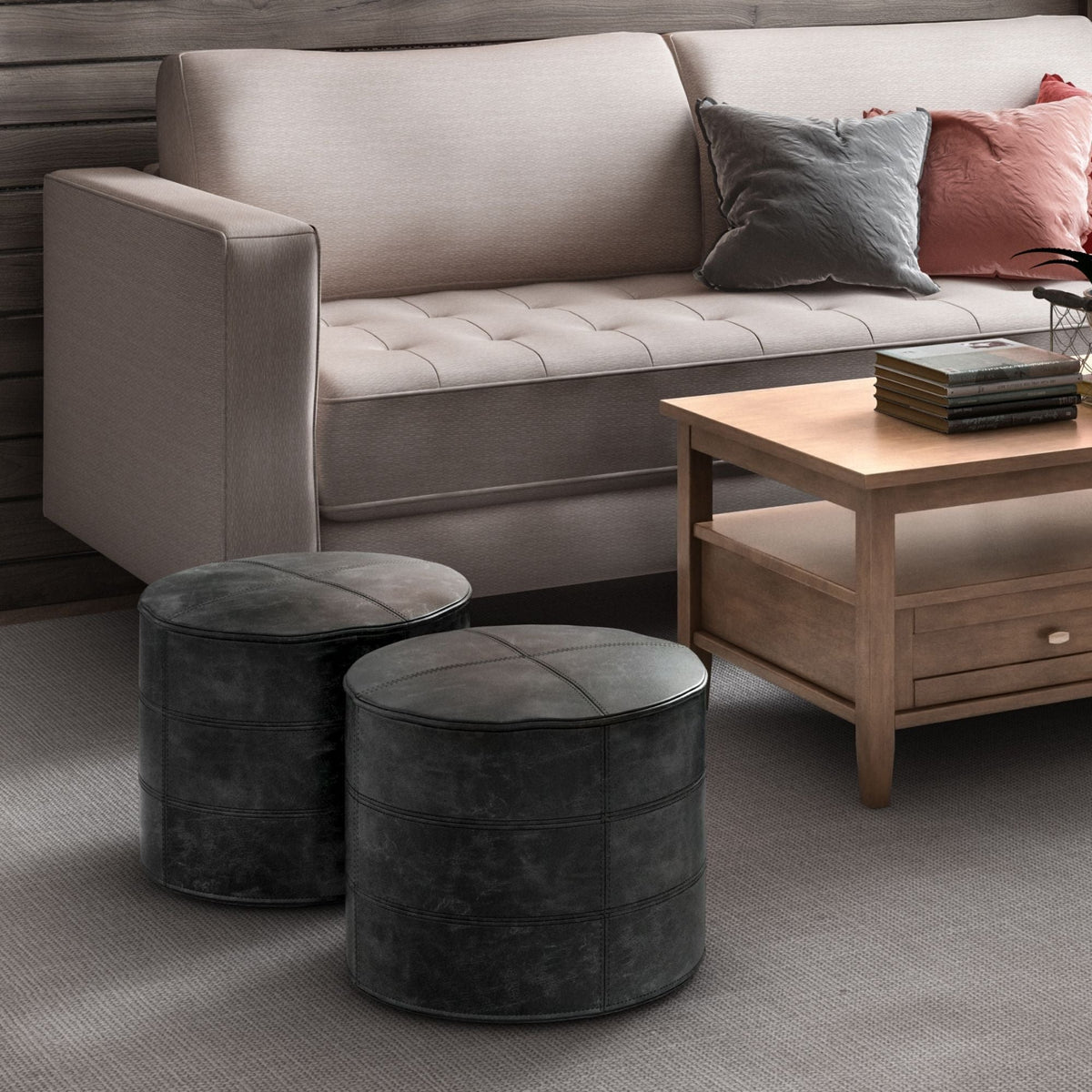 Connor - Handcrafted Round Pouf, photo 14 of 24