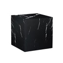 Luxurious Marble Texture Coffee Table Cube Design Elegant Living Room Accent - Black by Unique Piece Furniture