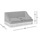 Duchess 33' Medium Princess Pet Bed Sofa with Fringe Skirt, Gold Yellow Performance Velvet