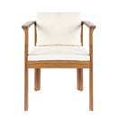 Outdoor Dining Chair Set of 4 with Curved Acacia Wood Arms