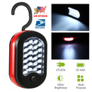 Compact Work Light 27LEDs Hang Lights Portable Magnetic Flashlight with Hook for Camping Hiking Emergency