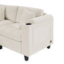 U Shaped Sectional Sofa, Corner Living Room Couch With Built In Cup Holders, Storage, USB Ports by HouseOfZazla