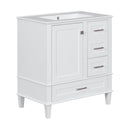 Bathroom Vanity, Modern Bathroom Cabinet With Sink Combo Set, Bathroom Storage Cabinet With A Soft Closing Door And 3 Drawers, Solid Wood Frame by HouseOfZazla