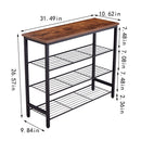 3 & 4-Tier Metal Shoe Rack, Modern Multifunctional Shoe Storage Shelf with MDF Top Board, 1 pc per carton, 2pc / 2CTN