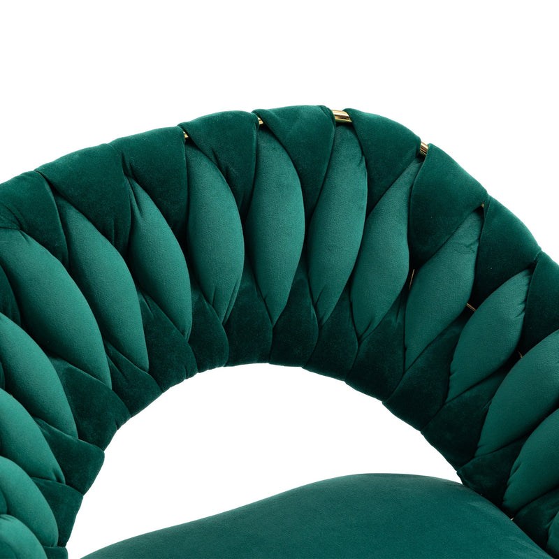 Accent Chairs Set of 2, Velvet Side Chairs with Gold Legs, Mid-Century Upholstered Dining Chairs for Living Room, Kitchen, Bedroom, Beauty Room