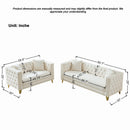 Deep Seat Sofa With Button Nailhead, Square Arm Couches by HouseOfZazla