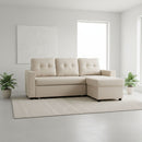 Convertible L Shaped Sectional Sleeper Sofa Bed, Saving Pull Out Couch by Unique Piece Furniture