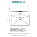 Finish Undermount Stainless Steel Kitchen Sink 32" X 19" 16 Gauge Deep Single Bowl by HouseOfZazla
