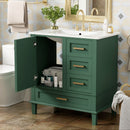 Bathroom Vanity, Modern Bathroom Cabinet With Sink Combo Set, Bathroom Storage Cabinet With A Soft Closing Door And 3 Drawers, Solid Wood Frame by HouseOfZazla