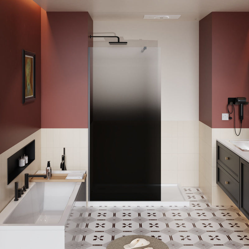 Gradient Shower Door With Handle - Matt Black, photo 6 of 6