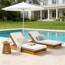 Acacia Wood Chaise Lounge with Movable Cushions