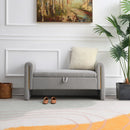 Modern Teddy Upholstered Large Bed End Bench With Arms And Storage by Unique Piece Furniture
