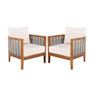 2 Pieces Outdoor Unique Tub Design Armchair with Woven Rope by HouseOfZazla