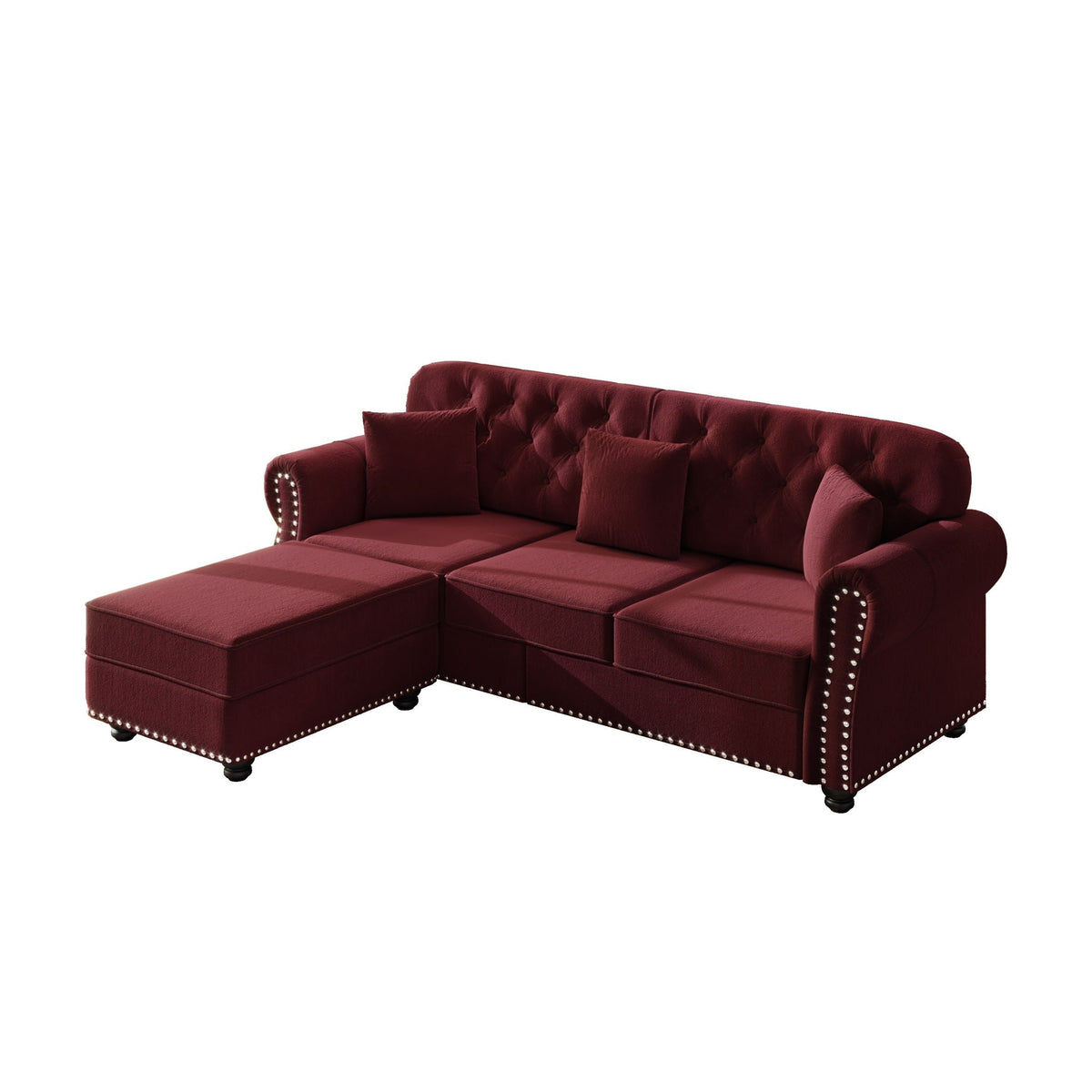 Upholstered 3 Seater Sofa Set With Ottoman, photo 31 of 39