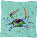 Crab Decorative Throw Pillow 14x14 Indoor Outdoor Accent Cushion, Fabric Cover with Insert for Sofa, Bed, Porch & Living Room