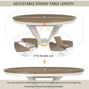 Dining Set With Extendable Round Table And 4 Upholstered Chairs