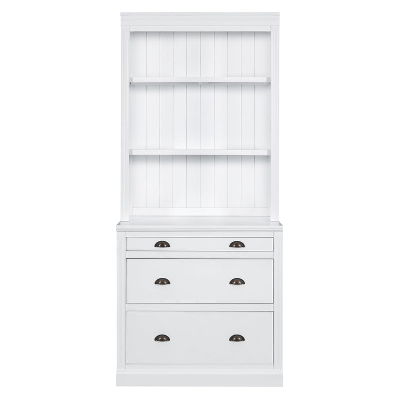 83.4"Tall 2 Bookshelf & 1 Writting Desk Suite,Modern Bookcase Suite with LED Lighting, Drawers,Study Desk and Open Shelves,3-Piece Set Storage Bookshelf for Living Room,Home Office,Study room,White