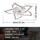 27In Ceiling Fan with Lights Remote Contro Dimmable LED,6 Gear Wind Speed Fan Light