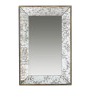 Antique Rectangle Mirror With Floral Accents, Mirrored Display Tray, Hanging Wall Mirror by Unique Piece Furniture