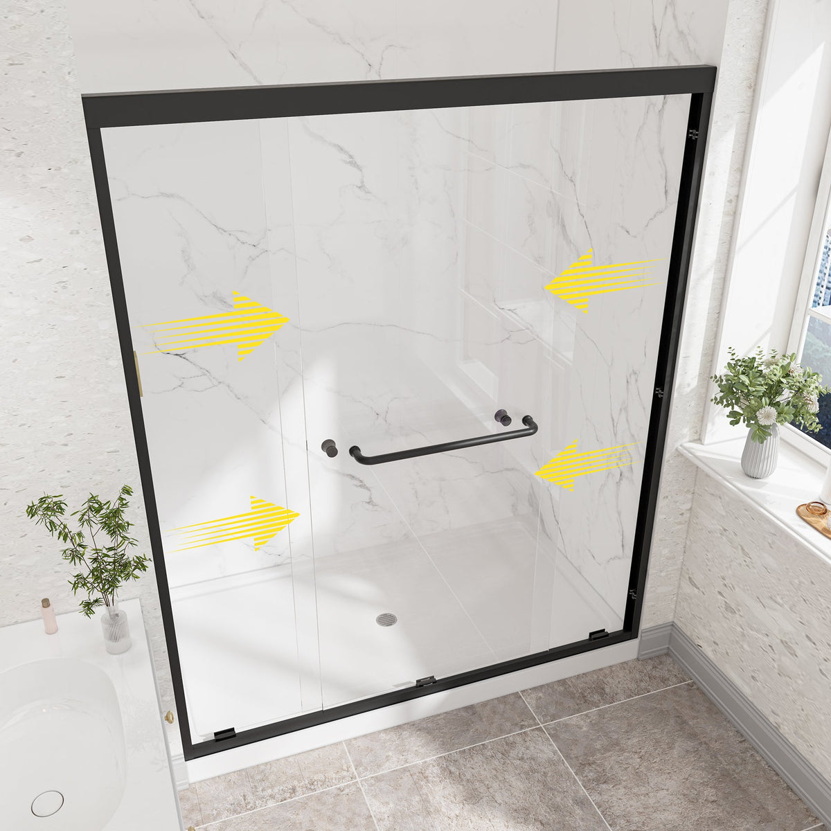 55"-60" W x 72" H Matte Shower Door, photo 2 of 10