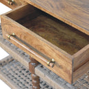 Solid Wood Spindle Woven Console