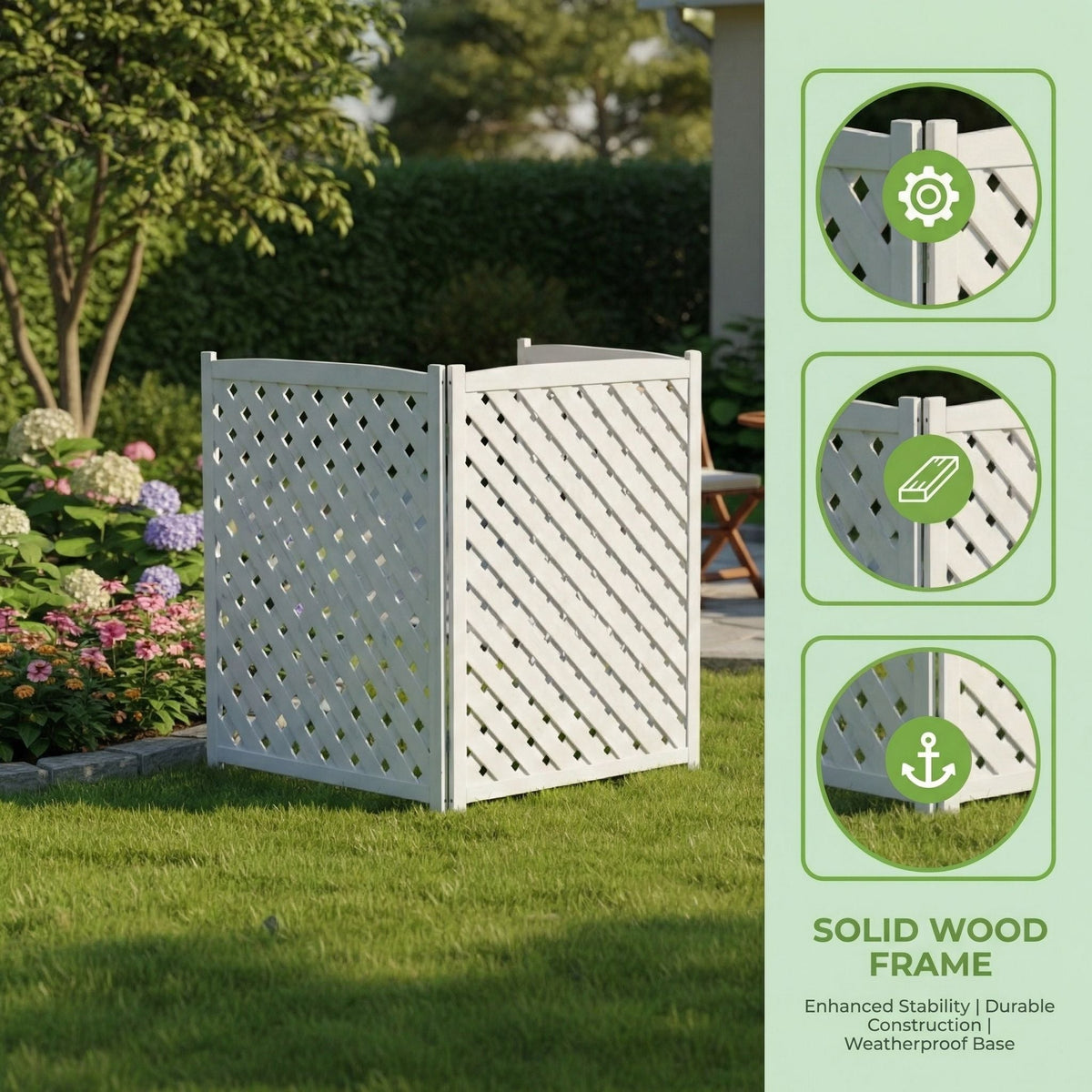 Outdoor 3 Panel Air Conditioner Fence Screen, photo 14 of 19